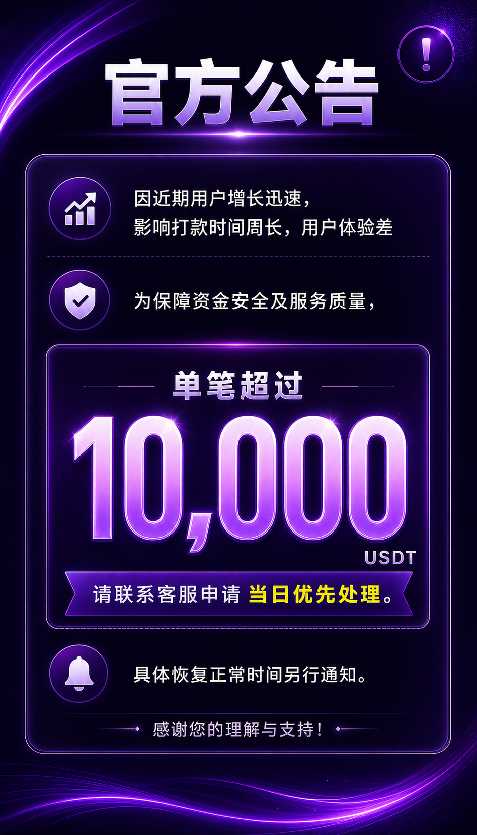 提现公告